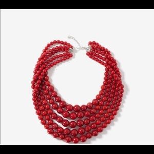 Octavia & co. Five Row Bead Necklace- Red